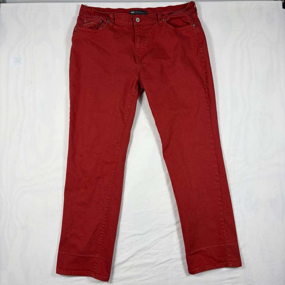 Levi's 505 Straight Leg Jeans Size 16 Red Cotton Pants